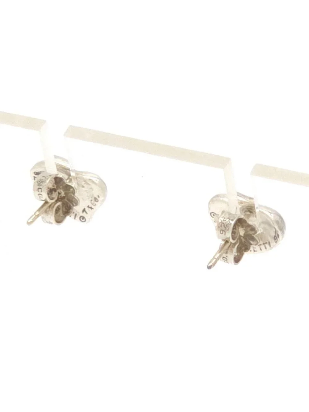 Tiffany & Co Full Heart Earrings Sterling Silver Stud Elsa Peretti Vintage